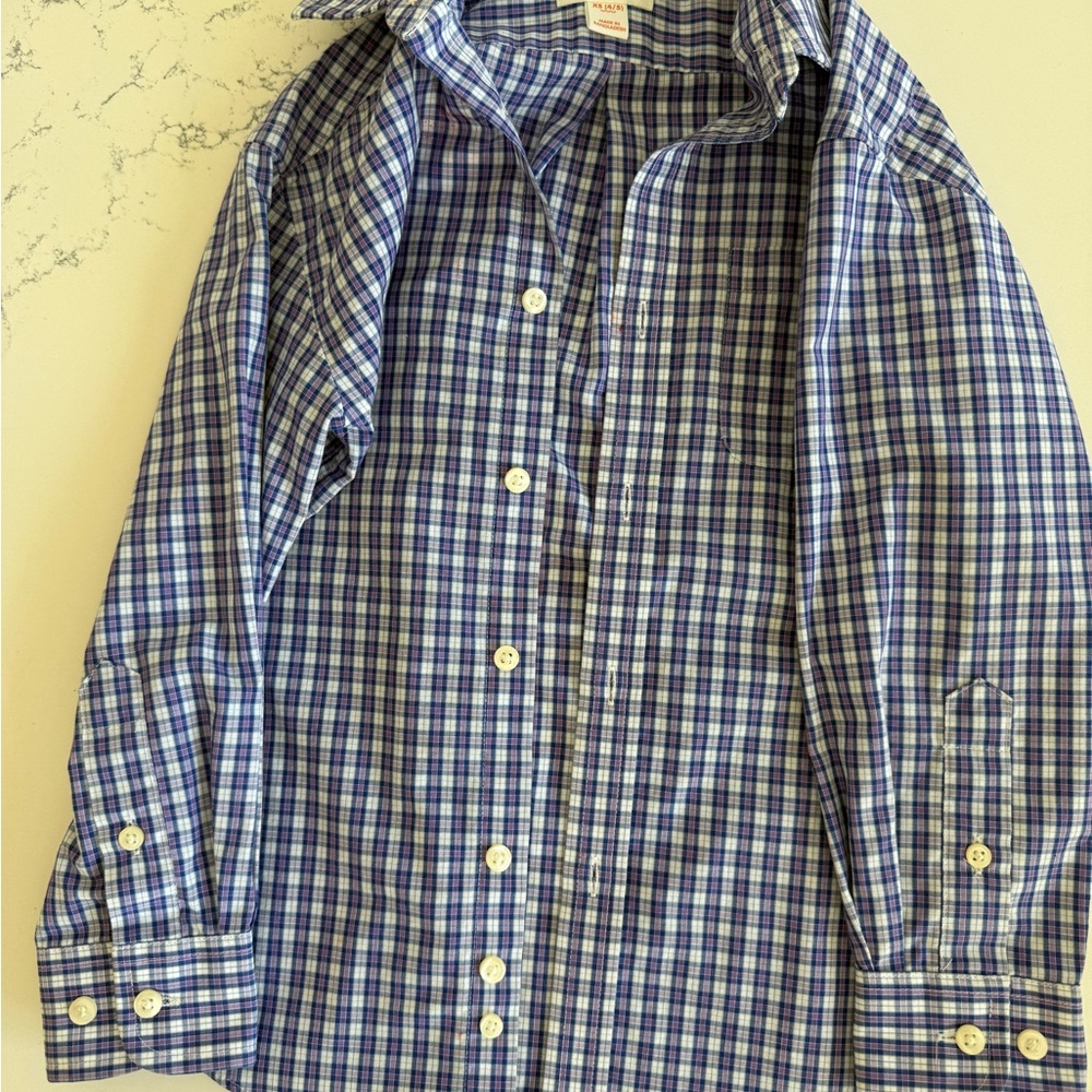 Cat & Jack Purple and White Plaid Shirt